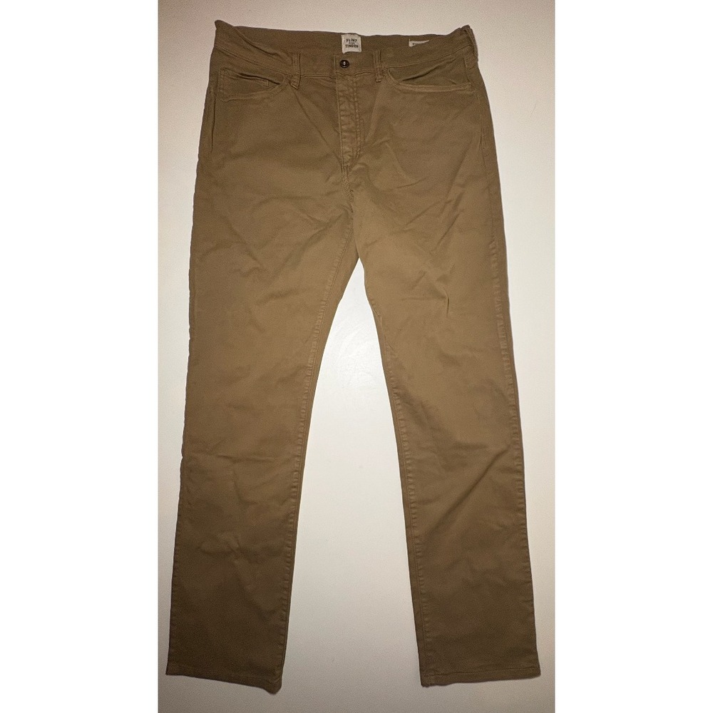 Flint & Tinder Men's Tan Pants | Straight Fit | 36 X 34